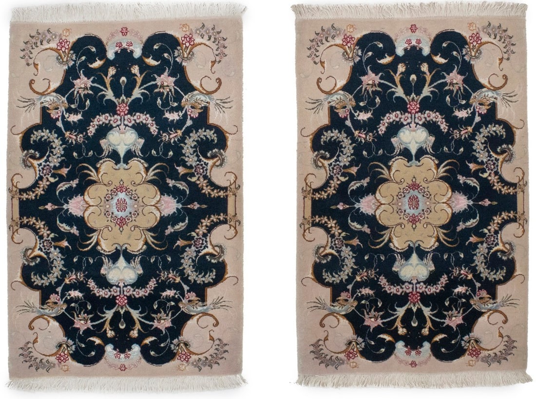 Carpets 2X3 Pair of Handmade Fine Oriental Rug Dark Navy Classic Floral Style: Carpets 2X3 Pair of Handmade Fine Oriental Rug Dark Navy Classic Floral Style This listing features Carpets 2X3 Pair of Handmade Fine Oriental Rug Dark Navy Classic Floral Style. Item specifics are pr