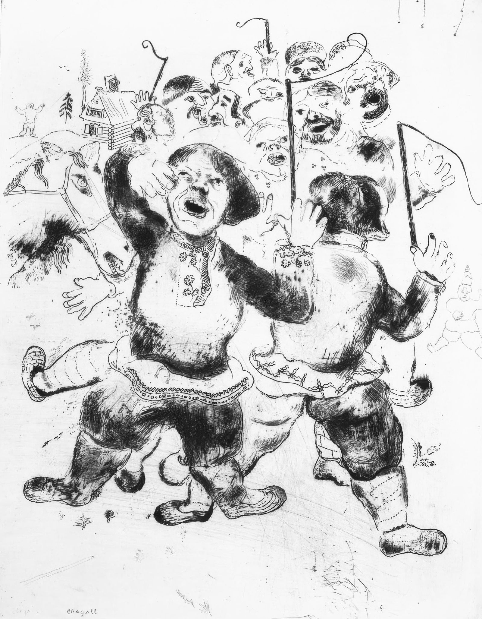 19231927 - Marc Chagall - Gathering of Peasants - from Dead Souls - Etching: 19231927 - Marc Chagall - Gathering of Peasants - from Dead Souls - Etching This listing features 19231927 - Marc Chagall - Gathering of Peasants - from Dead Souls - Etching. Item specifics are provid