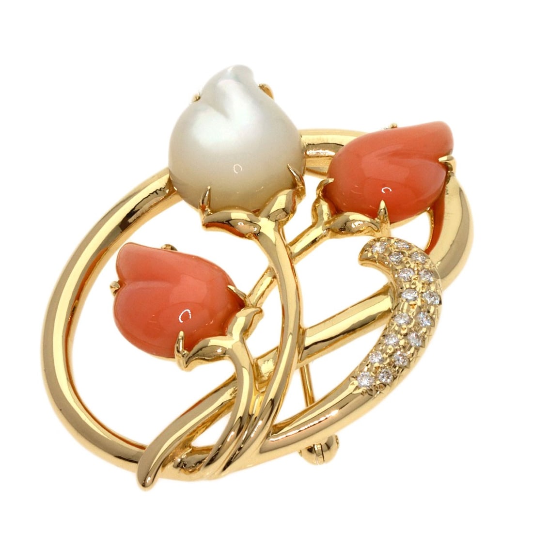 Gold TASAKI Coral Shell Diamond Brooch K18 Yellow: Gold TASAKI Coral Shell Diamond Brooch K18 Yellow This listing features Gold TASAKI Coral Shell Diamond Brooch K18 Yellow. Item specifics are provided below. Item Specifics: Brand: TASAKI Style: Brooc