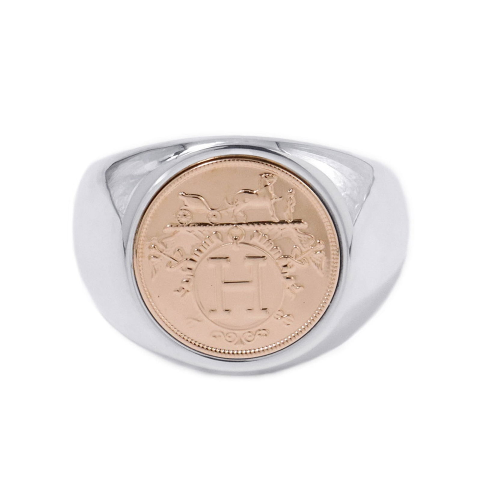 Silver 925 - Hermes Band Ring Pink Gold (18K): Silver 925 - Hermes Band Ring Pink Gold (18K) This listing features Silver 925 - Hermes Band Ring Pink Gold (18K). Item specifics are provided below. Item Specifics: Brand: Hermes Type: Band Ring Gend
