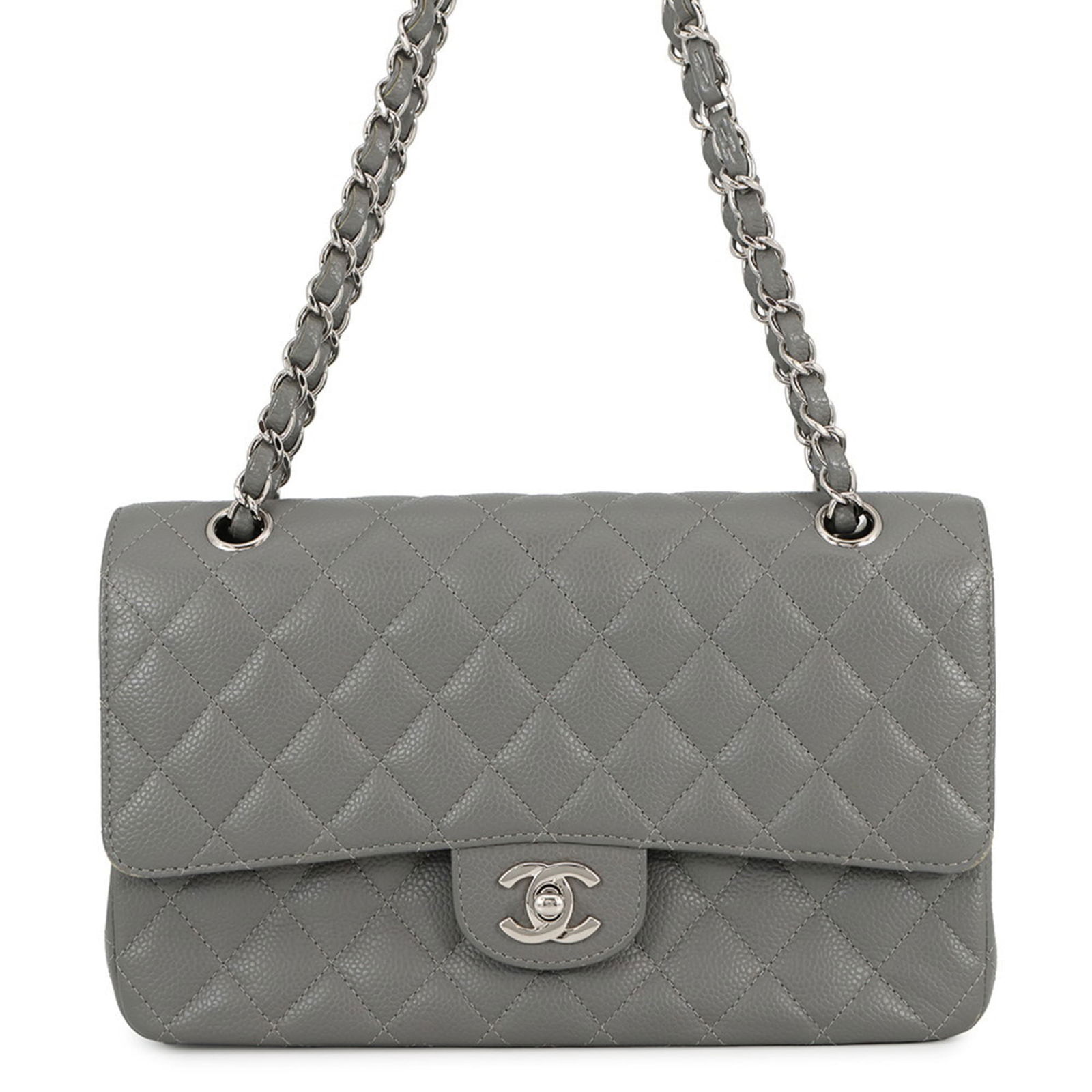 Calfskin Chanel Shoulder Bag Grained (1 of 17)