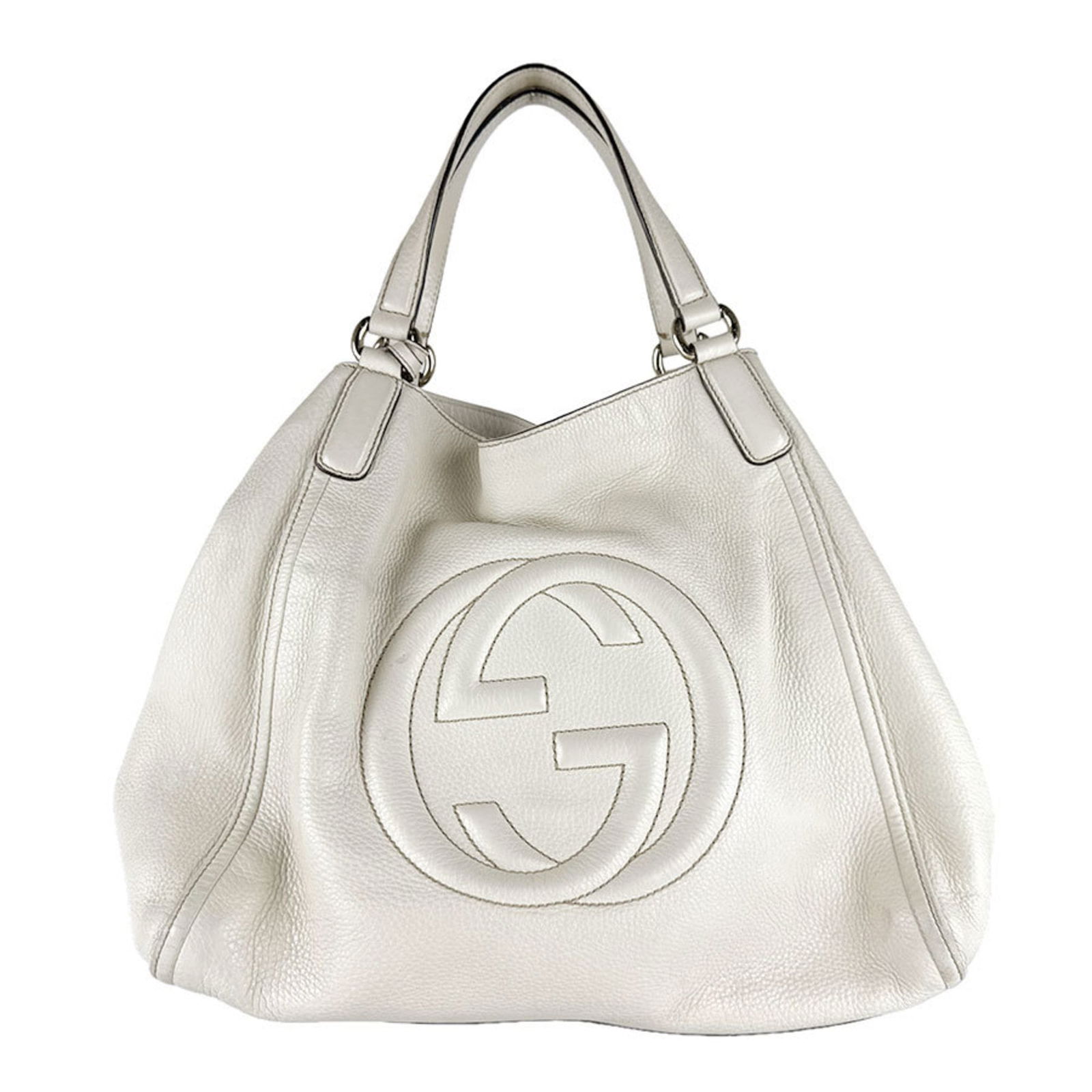 Leather Gucci Handbag: Leather Gucci Handbag This listing features Leather Gucci Handbag. Item specifics are provided below. Item Specifics: Brand: Gucci Type: Handbag Material: Leather Color: Ivory Gender: Women Size (Hxwx