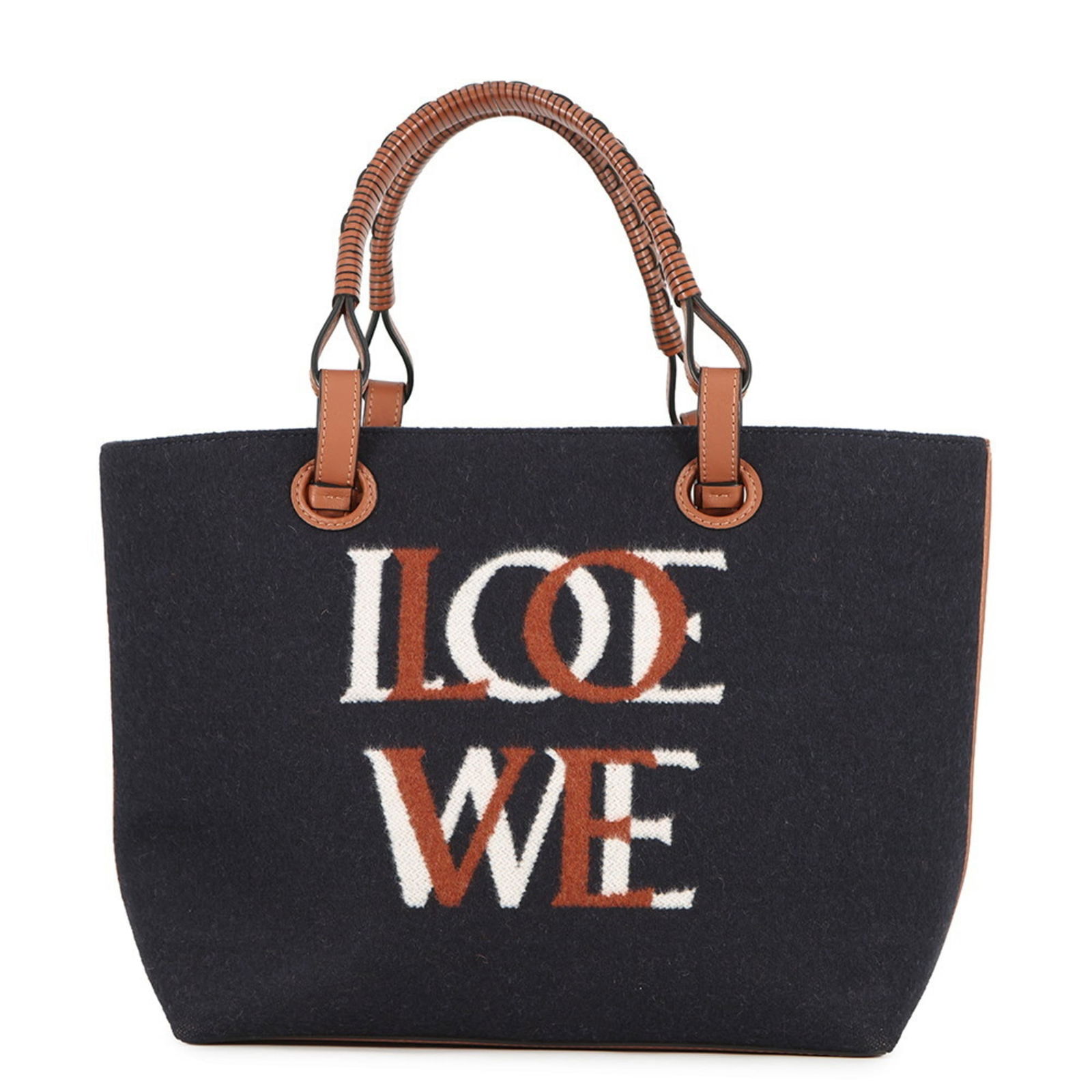 Leather - Loewe Tote Bag Wool: Leather - Loewe Tote Bag Wool This listing features Leather - Loewe Tote Bag Wool. Item specifics are provided below. Item Specifics: Brand: Loewe Type: Tote Bag Material: Wool , Leather Color: Navy C
