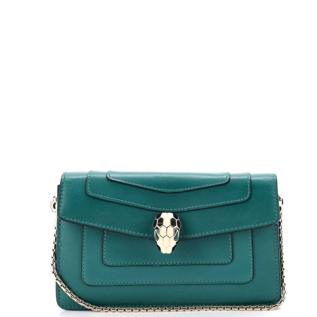Mini Bvlgari Serpenti Forever Chain Clutch Leather: Mini Bvlgari Serpenti Forever Chain Clutch Leather This listing features Mini Bvlgari Serpenti Forever Chain Clutch Leather. Item specifics are provided below. Item Specifics: Brand: Bvlgari Exterior