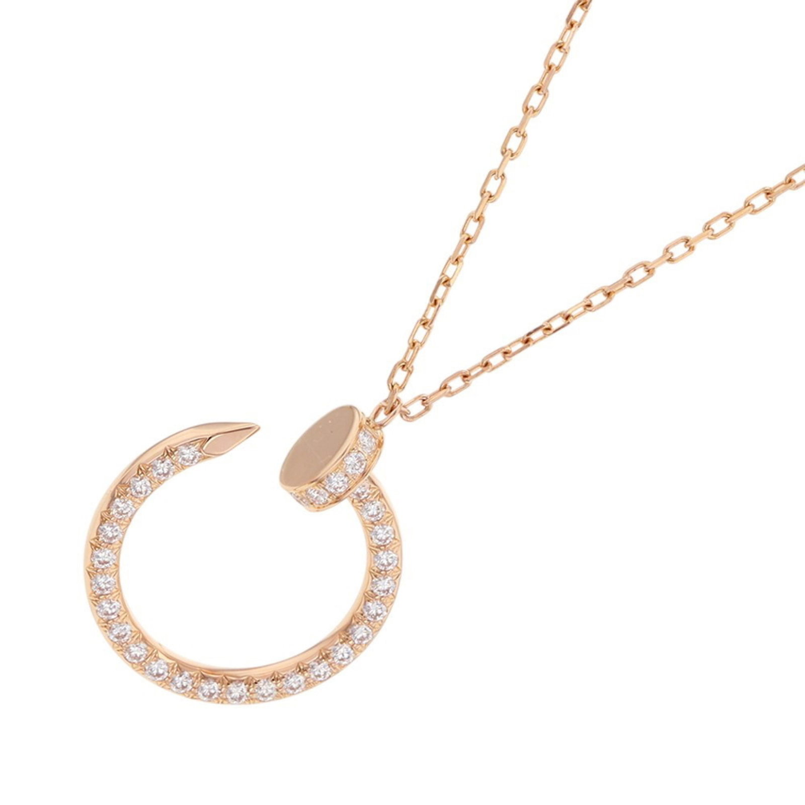 B3047000 - Cartier Juste un Clou pendant necklace - 36 diamonds - 0.38ct total - 18K pink gold: B3047000 - Cartier Juste un Clou pendant necklace - 36 diamonds - 0.38ct total - 18K pink gold This listing features B3047000 - Cartier Juste un Clou pendant necklace - 36 diamonds - 0.38ct total - 18
