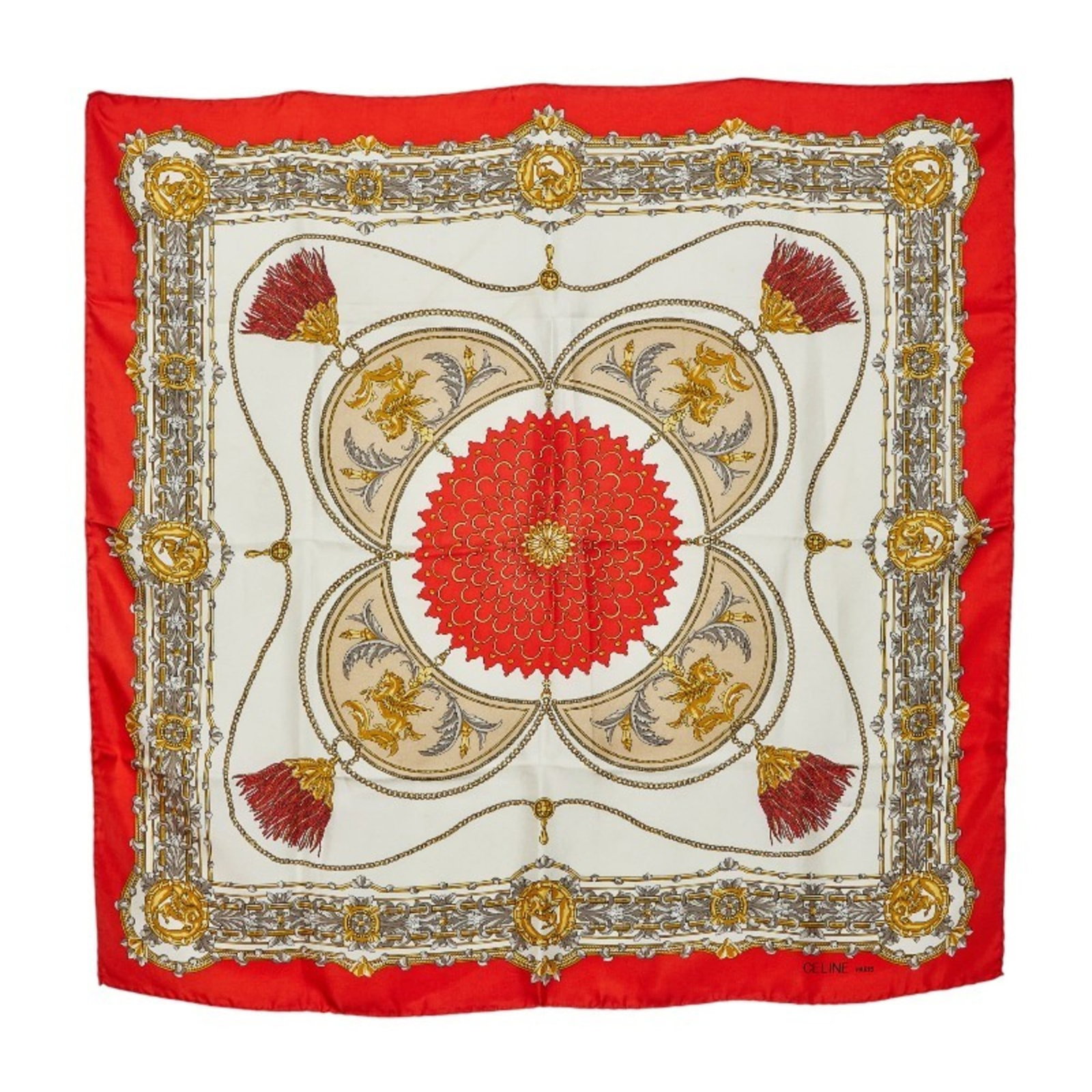Scarf Celine: Scarf Celine This listing features Scarf Celine. Item specifics are provided below. Item Specifics: Brand: Celine Type: Scarf Gender: Women Color: Multi-Color, Red Color Size (Lxw): 85cm x 86cm / 33.4