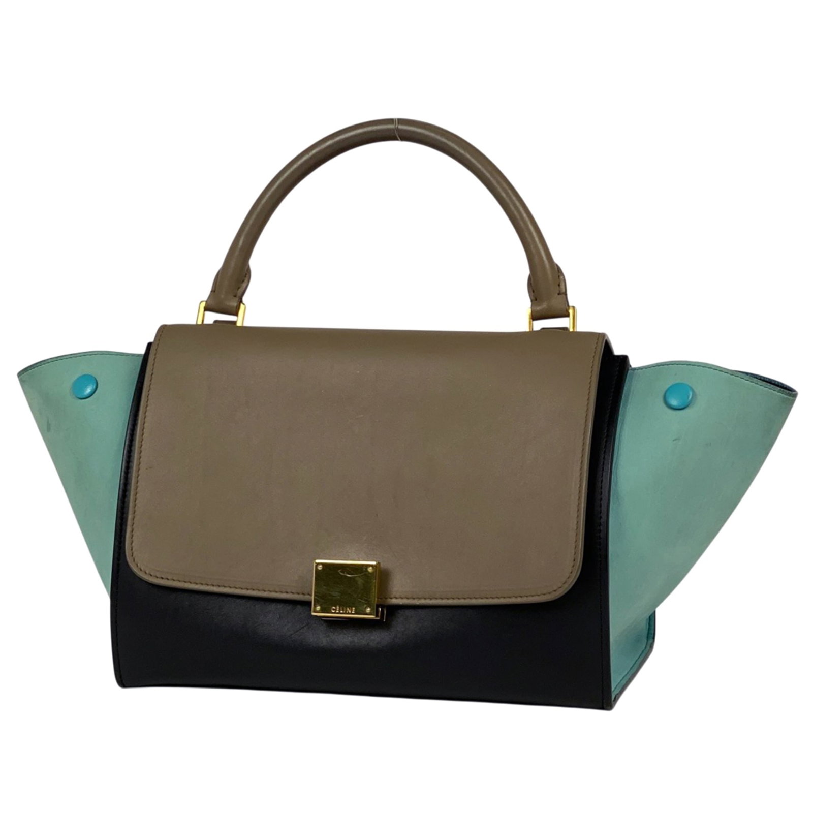 Leather Celine Handbag: Leather Celine Handbag This listing features Leather Celine Handbag. Item specifics are provided below. Item Specifics: Brand: Celine Type: Handbag Material: Leather Color: Beige, Black Gender: Women