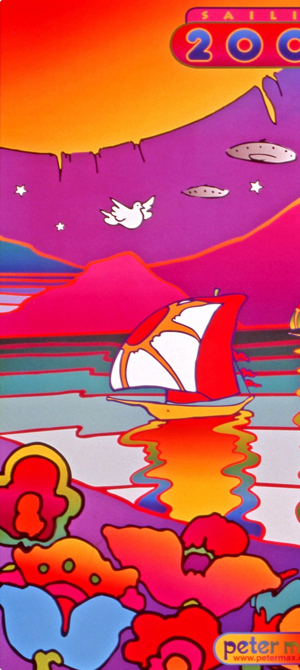Official Edition Offset Lithograph - Peter Max - Sailing - 2000 - 1999 - Hand Signed - 3
