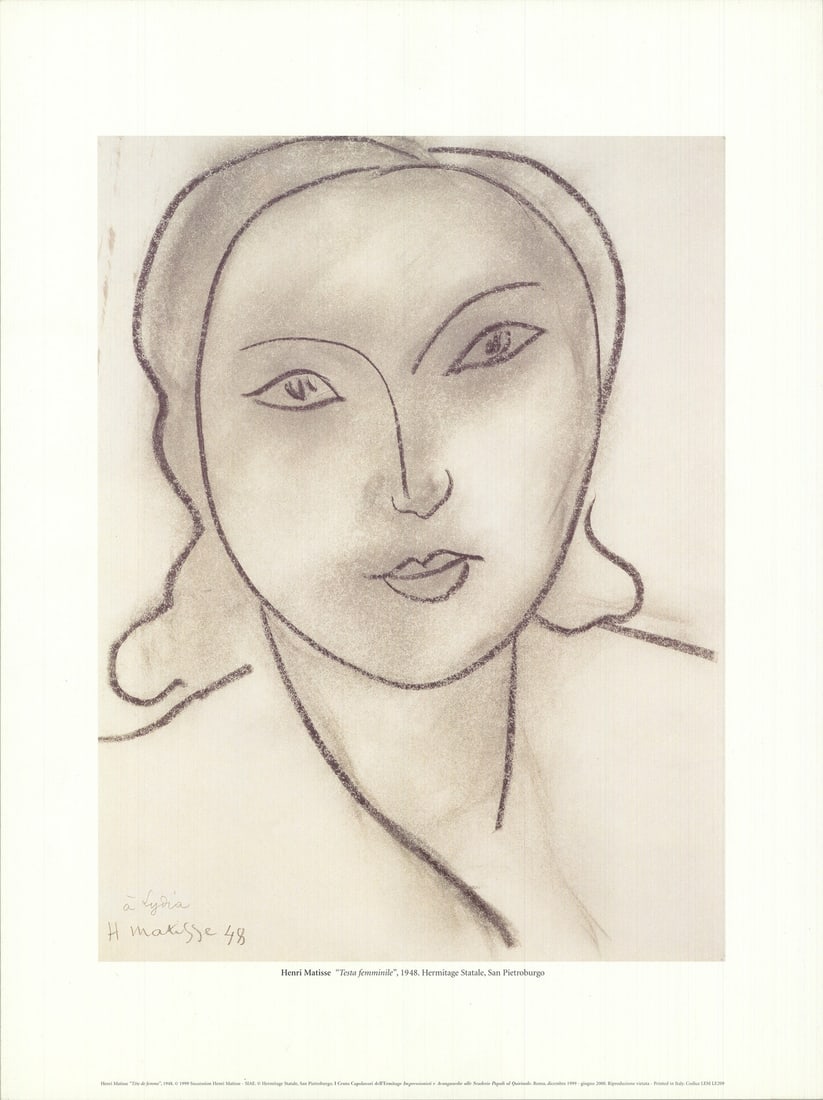 B HENRI MATISSE Testa Femminile 15.75" x 11.75" Offset Lithograph 1999 Modernism: B HENRI MATISSE Testa Femminile 15.75" x 11.75" Offset Lithograph 1999 Modernism This listing features B HENRI MATISSE Testa Femminile 15.75" x 11.75" Offset Lithograph 1999 Modernism. Item specifics