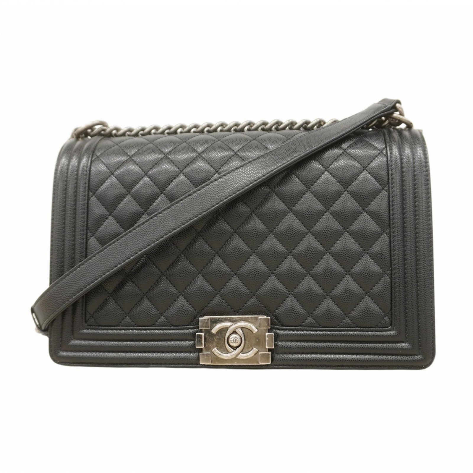 Calfskin Chanel Shoulder Bag Grained: Calfskin Chanel Shoulder Bag Grained This listing features Calfskin Chanel Shoulder Bag Grained. Item specifics are provided below. Item Specifics: Brand: Chanel Type: Shoulder Bag Material: Grained