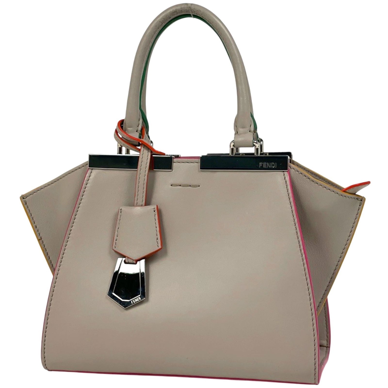 Leather Fendi Handbag: Leather Fendi Handbag This listing features Leather Fendi Handbag. Item specifics are provided below. Item Specifics: Brand: Fendi Type: Handbag Material: Leather Color: Beige, Multi-Color Gender: