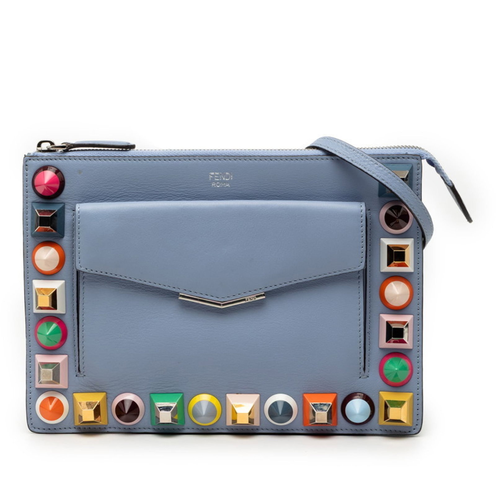 Leather Fendi Shoulder Bag: Leather Fendi Shoulder Bag This listing features Leather Fendi Shoulder Bag. Item specifics are provided below. Item Specifics: Brand: Fendi Type: Shoulder Bag Material: Leather Color: Blue Gender: Wo
