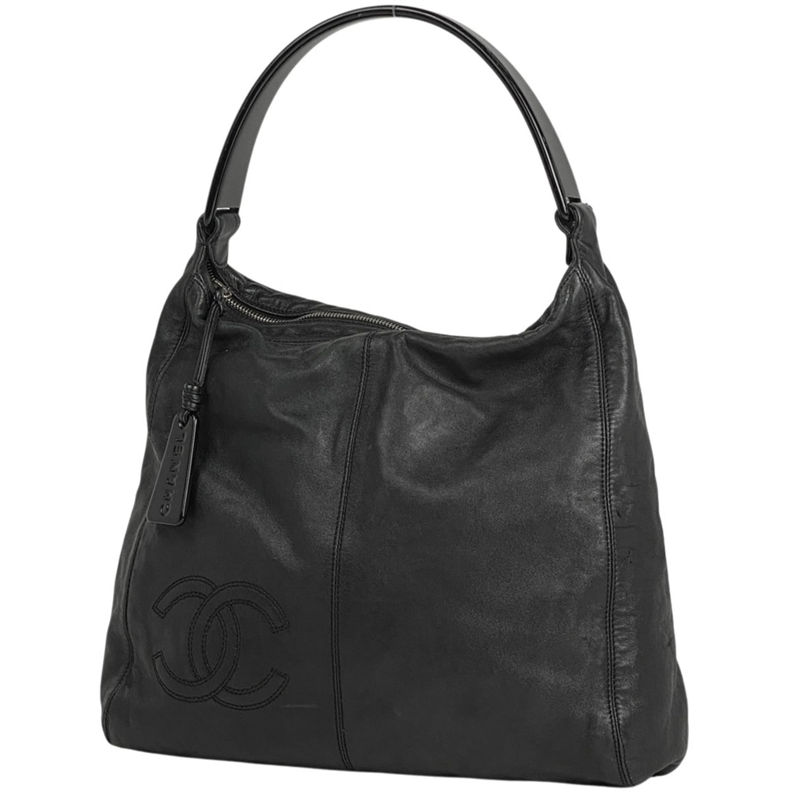 Leather Chanel Handbag: Leather Chanel Handbag This listing features Leather Chanel Handbag. Item specifics are provided below. Item Specifics: Brand: Chanel Type: Handbag Material: Leather Color: Black Gender: Women Size (H