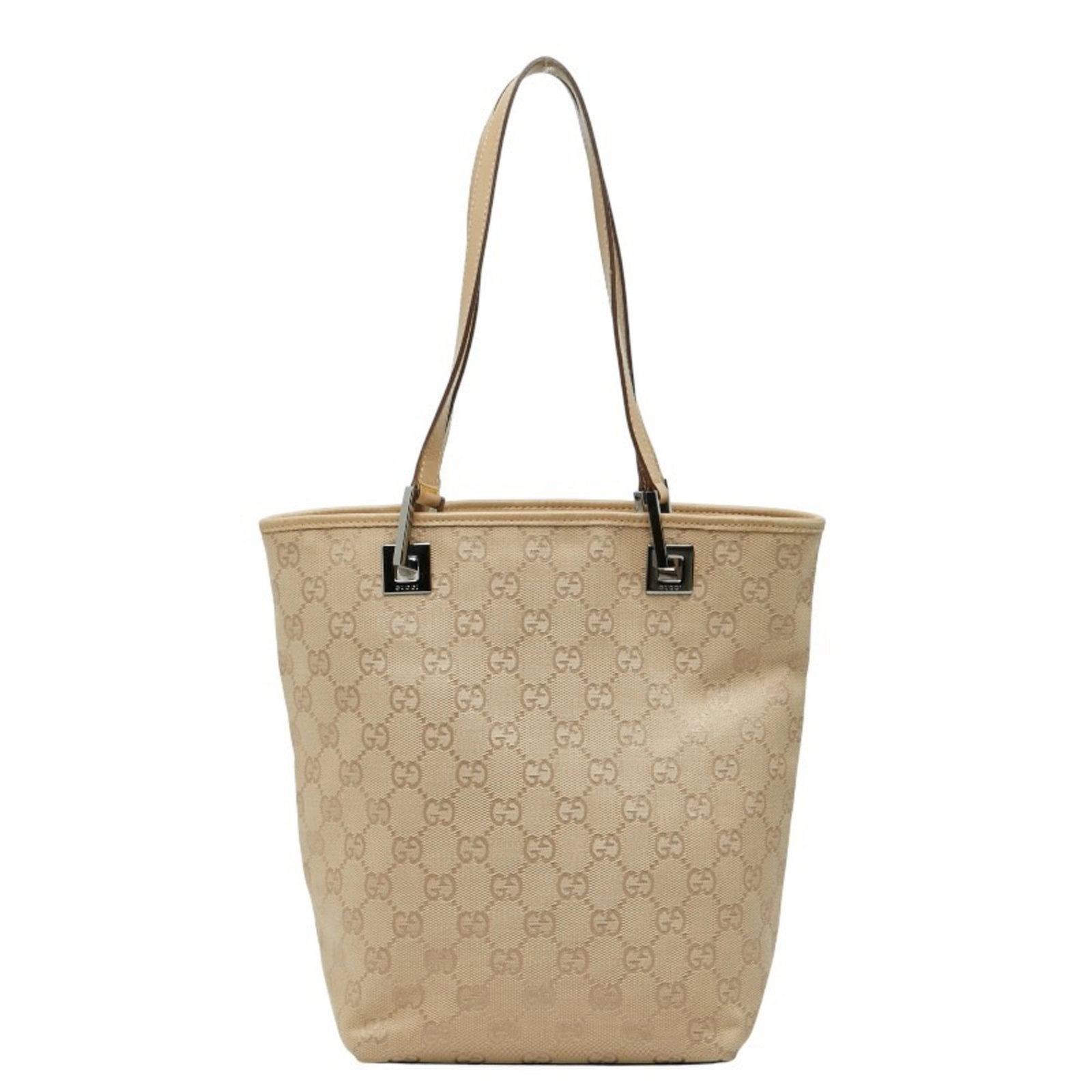 Leather - Gucci Handbag Canvas: Leather - Gucci Handbag Canvas This listing features Leather - Gucci Handbag Canvas. Item specifics are provided below. Item Specifics: Brand: Gucci Type: Handbag Material: Canvas , Leather Color: Bei