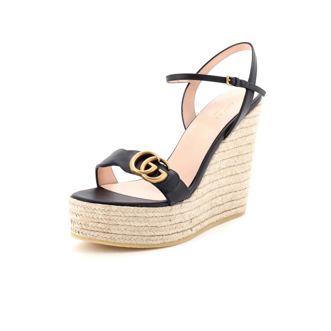 Leather Gucci Women's GG Marmont Wedge Espadrille Sandals: Leather Gucci Women's GG Marmont Wedge Espadrille Sandals This listing features Leather Gucci Women's GG Marmont Wedge Espadrille Sandals. Item specifics are provided below. Item Specifics: Brand: Guc