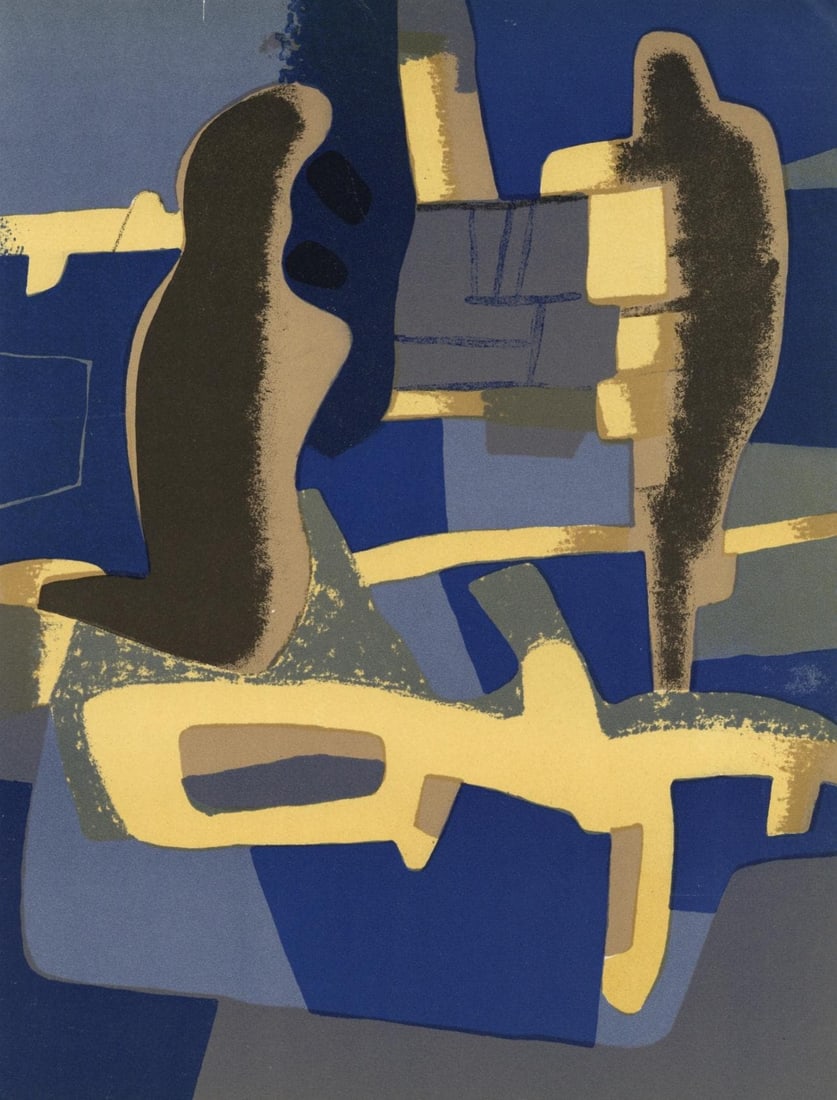 Lithograph - Maurice Estve - Face - XXe sicle (1 of 5)