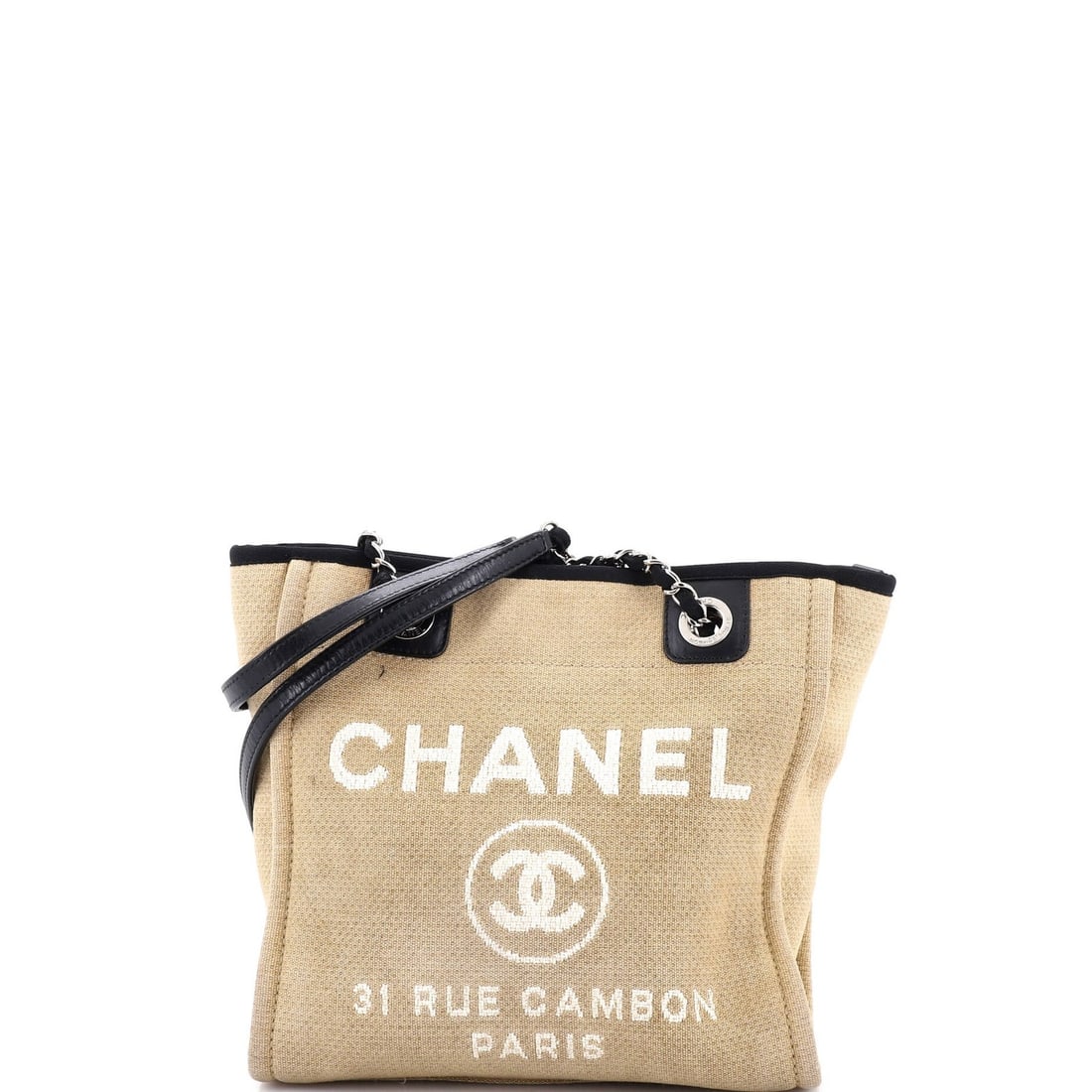 Small Chanel North South Deauville Tote Canvas: Small Chanel North South Deauville Tote Canvas This listing features Small Chanel North South Deauville Tote Canvas. Item specifics are provided below. Item Specifics: Brand: Chanel Exterior Material: