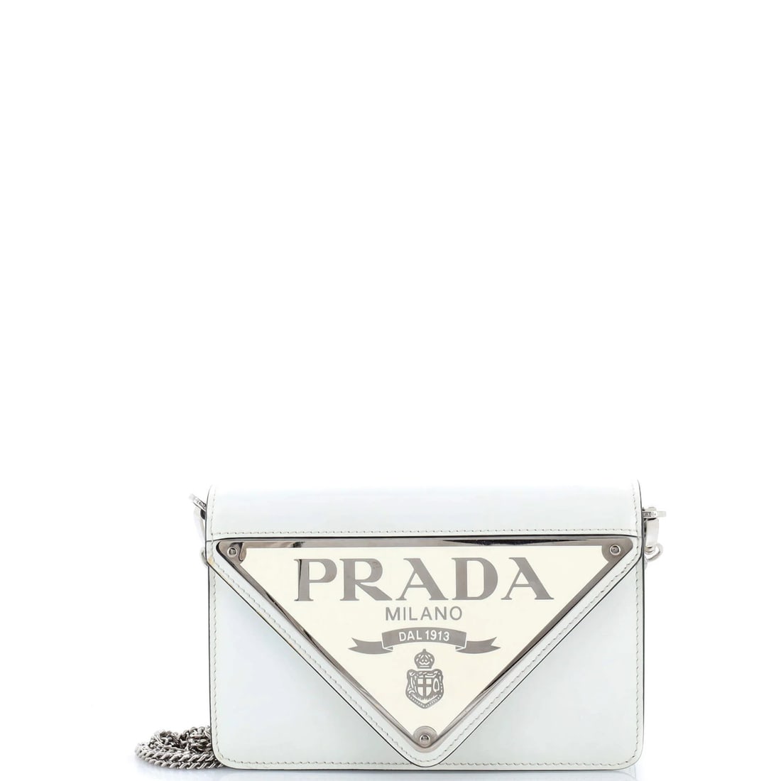 Small Prada Maxi Triangle Logo Chain Flap Bag Brushed Leather: Small Prada Maxi Triangle Logo Chain Flap Bag Brushed Leather This listing features Small Prada Maxi Triangle Logo Chain Flap Bag Brushed Leather. Item specifics are provided below. Item Specifics: Br