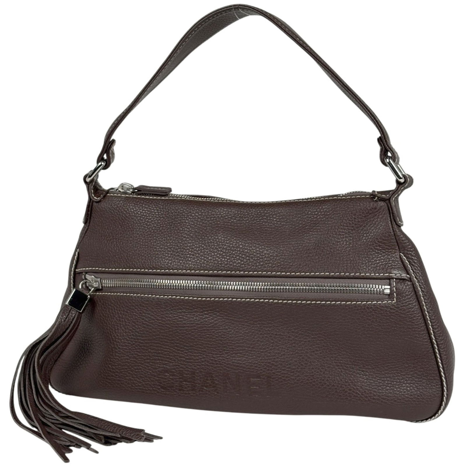 Leather Chanel Shoulder Bag: Leather Chanel Shoulder Bag This listing features Leather Chanel Shoulder Bag. Item specifics are provided below. Item Specifics: Brand: Chanel Type: Shoulder Bag Material: Leather Color: Brown Gender