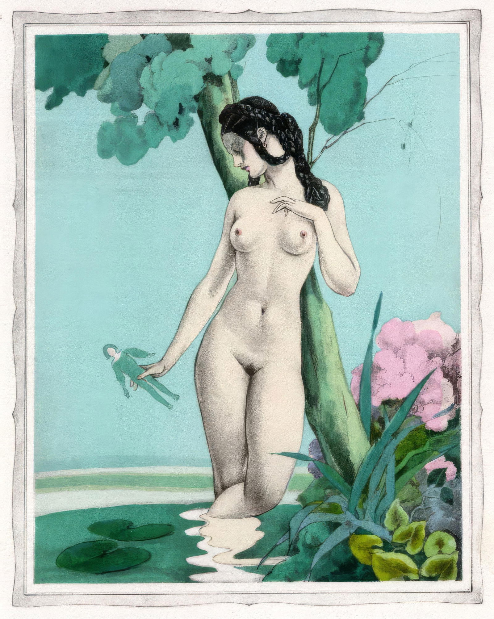 1934 - Umberto Brunelleschi - Untitled - from The Tales of Boccaccio - Lithograph and Pochoir (1 of 8)