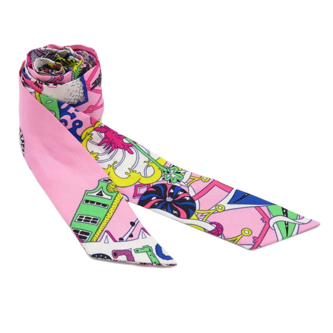 Silk HERMES Twilly Scarf: Silk HERMES Twilly Scarf This listing features Silk HERMES Twilly Scarf. Item specifics are provided below. Item Specifics: Brand: HERMES Style: Scarf Material: Silk Color: pink Type: Scarf Exterior C