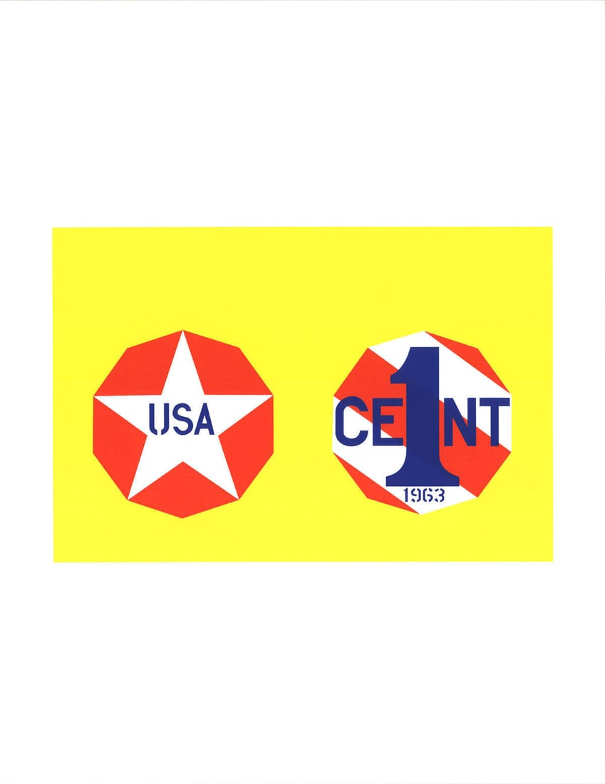 Whit ROBERT INDIANA The New Glory Penny 22" x 17" Serigraph 1997 Pop Art Yellow: Whit ROBERT INDIANA The New Glory Penny 22" x 17" Serigraph 1997 Pop Art Yellow This listing features Whit ROBERT INDIANA The New Glory Penny 22" x 17" Serigraph 1997 Pop Art Yellow. Item specifics ar