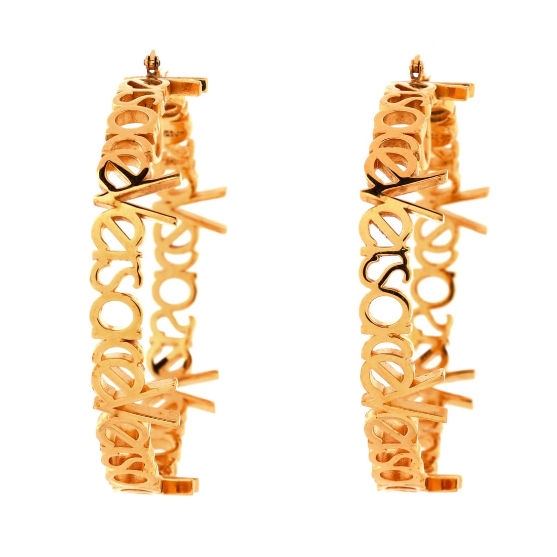 Metal Versace Logo Hoop Earrings: Metal Versace Logo Hoop Earrings This listing features Metal Versace Logo Hoop Earrings. Item specifics are provided below. Item Specifics: Style: Hoop Brand: Versace Type: Earrings Color: Gold Main S