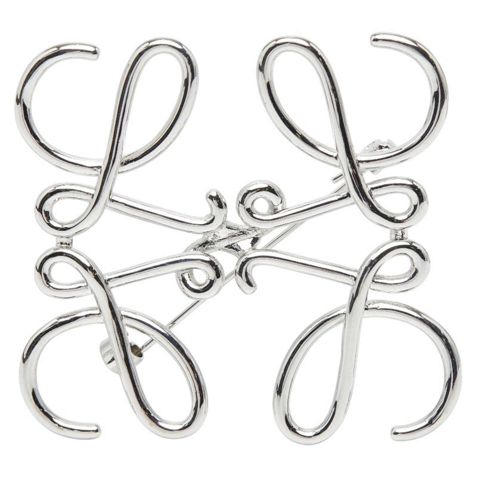 Metal Loewe Brooch: Metal Loewe Brooch This listing features Metal Loewe Brooch. Item specifics are provided below. Item Specifics: Brand: Loewe Type: Brooch Gender: Women Material: Metal Color: Silver Size (Hxwxd): 5.27