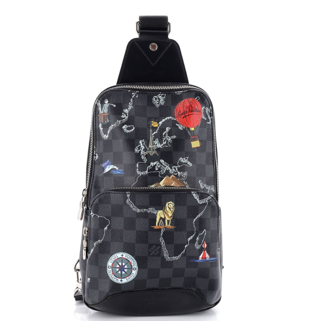 Graphite Louis Vuitton Avenue Sling Bag Limited Edition Renaissance Map Damier: Graphite Louis Vuitton Avenue Sling Bag Limited Edition Renaissance Map Damier This listing features Graphite Louis Vuitton Avenue Sling Bag Limited Edition Renaissance Map Damier. Item specifics are