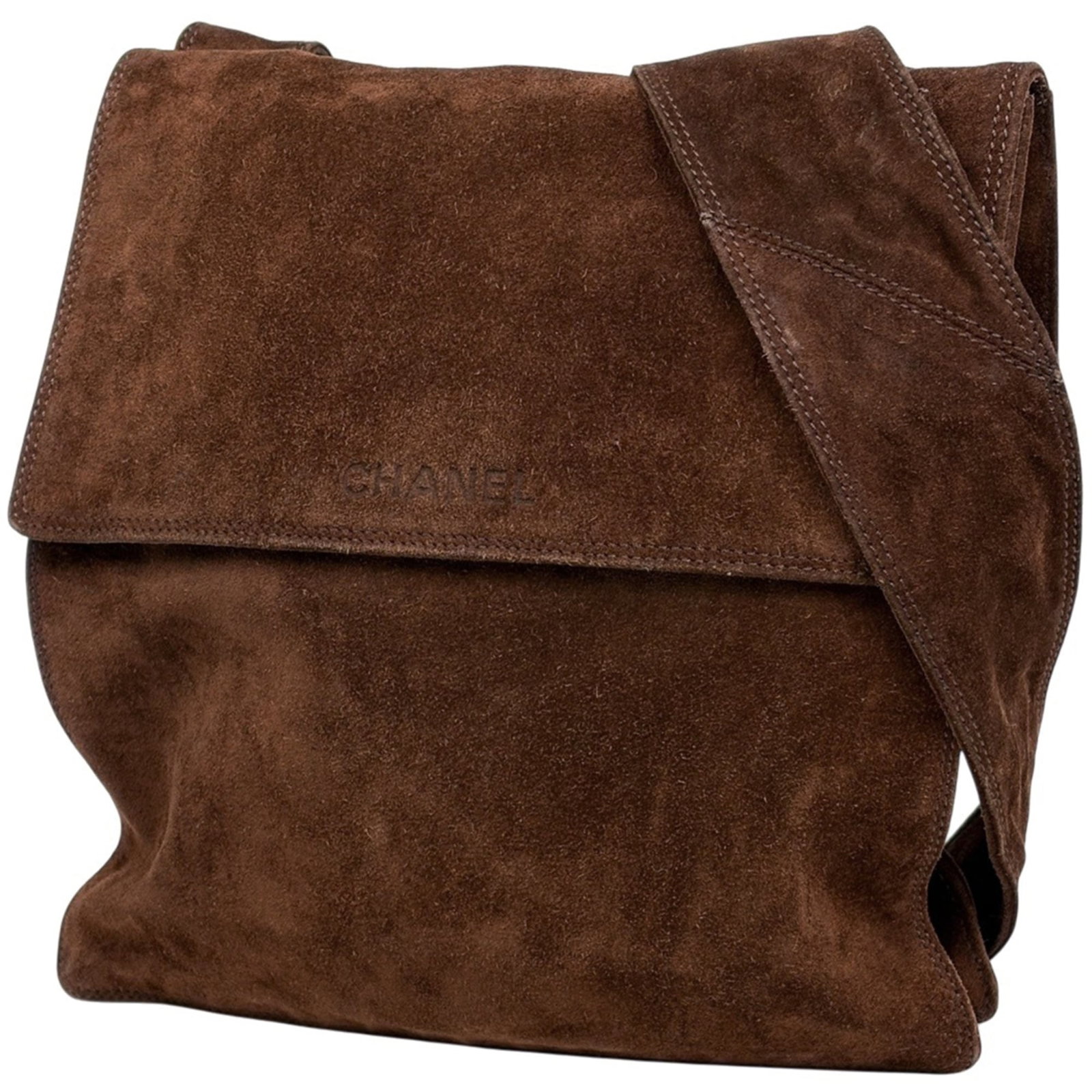 Suede Chanel Shoulder Bag: Suede Chanel Shoulder Bag This listing features Suede Chanel Shoulder Bag. Item specifics are provided below. Item Specifics: Brand: Chanel Type: Shoulder Bag Material: Suede Color: Brown Gender: Wome