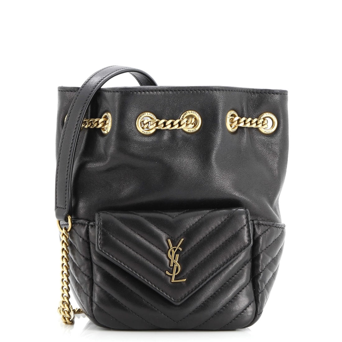 Mini Saint Laurent Joe Bucket Bag Matelasse Chevron Leather: Mini Saint Laurent Joe Bucket Bag Matelasse Chevron Leather This listing features Mini Saint Laurent Joe Bucket Bag Matelasse Chevron Leather. Item specifics are provided below. Item Specifics: Brand: