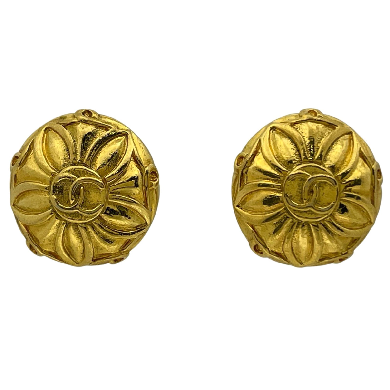 Plating Chanel Clip Earrings Gold (1 of 6)