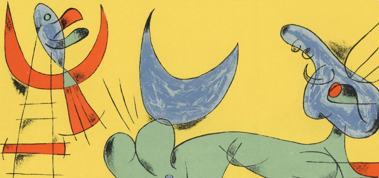 Lithograph - Joan Mir - Composition (Cramer 39) - 2