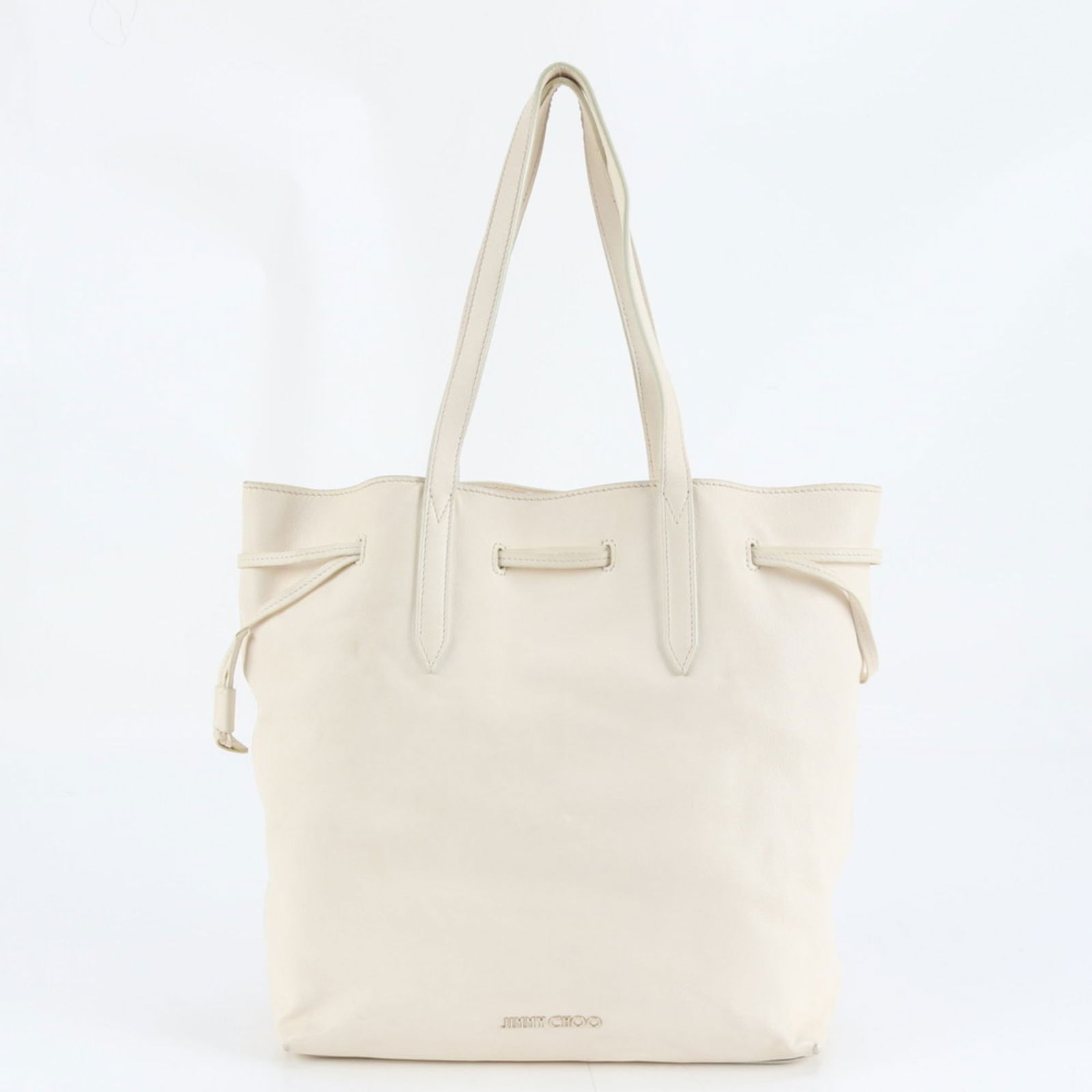 Leather Jimmy Choo Tote Bag: Leather Jimmy Choo Tote Bag This listing features Leather Jimmy Choo Tote Bag. Item specifics are provided below. Item Specifics: Brand: Jimmy Choo Type: Tote Bag Material: Leather Color: Beige Gender