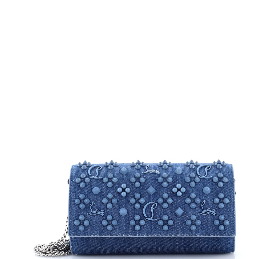 Denim Christian Louboutin Paloma Wallet on Chain Embellished: Denim Christian Louboutin Paloma Wallet on Chain Embellished This listing features Denim Christian Louboutin Paloma Wallet on Chain Embellished. Item specifics are provided below. Item Specifics: Bran