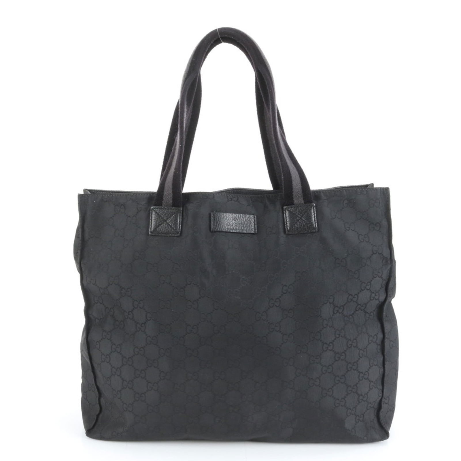 Leather - Gucci Tote Bag Nylon: Leather - Gucci Tote Bag Nylon This listing features Leather - Gucci Tote Bag Nylon. Item specifics are provided below. Item Specifics: Brand: Gucci Type: Tote Bag Material: Nylon , Leather Color: Bla