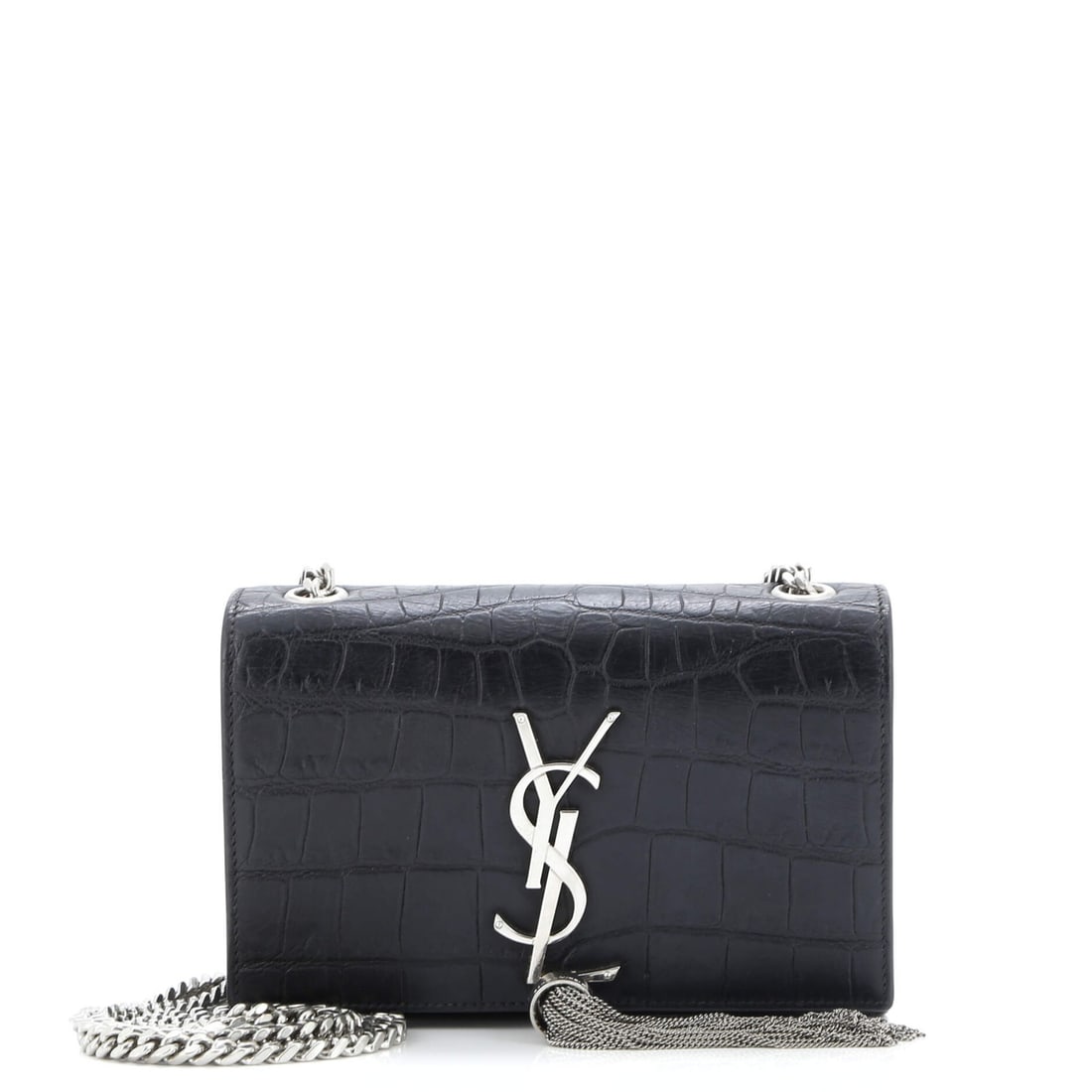 Leather Saint Laurent Classic Monogram Tassel Crossbody Bag Crocodile Embossed: Leather Saint Laurent Classic Monogram Tassel Crossbody Bag Crocodile Embossed This listing features Leather Saint Laurent Classic Monogram Tassel Crossbody Bag Crocodile Embossed. Item specifics are