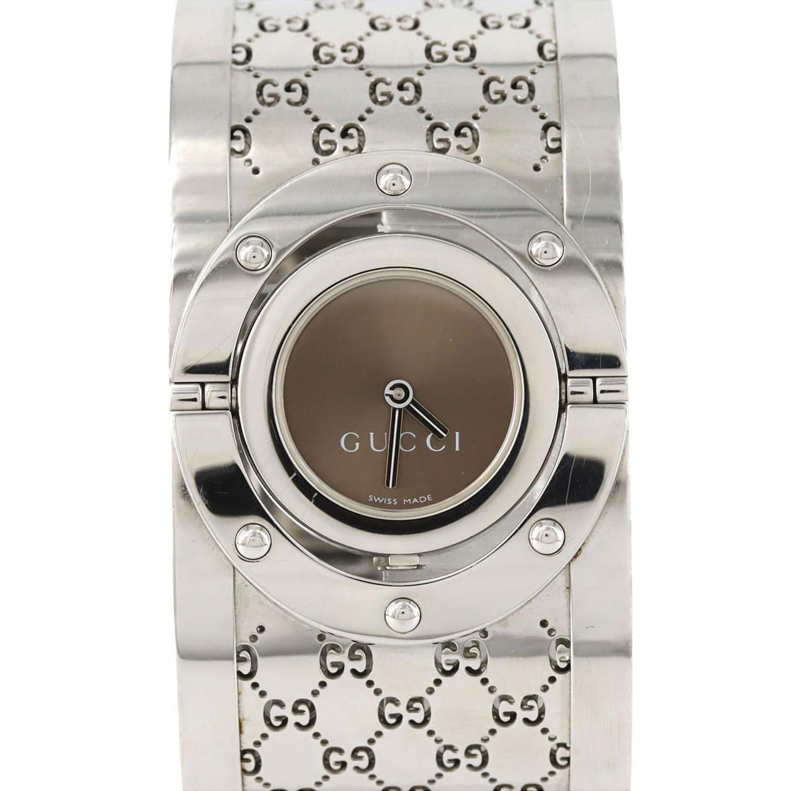 Wristwatch Gucci: Wristwatch Gucci This listing features Wristwatch Gucci. Item specifics are provided below. Item Specifics: Brand: Gucci Type: Wristwatch Gender: Women Material (Case): Stainless Steel Material (Band)