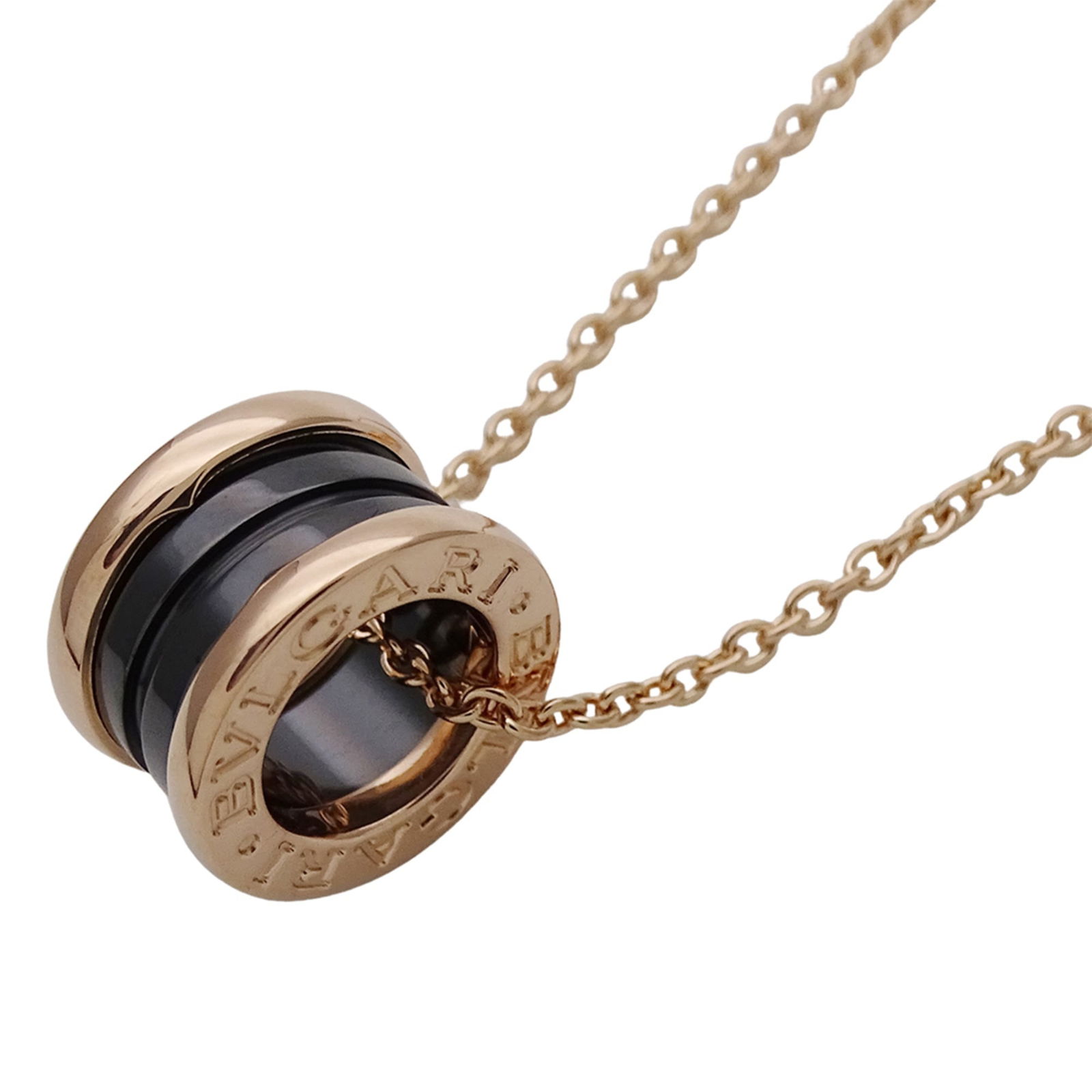 polished. - BVLGARI B-zero1 necklace for men and women - 750PG black ceramic - pink gold: polished. - BVLGARI B-zero1 necklace for men and women - 750PG black ceramic - pink gold This listing features polished. - BVLGARI B-zero1 necklace for men and women - 750PG black ceramic - pink gold.