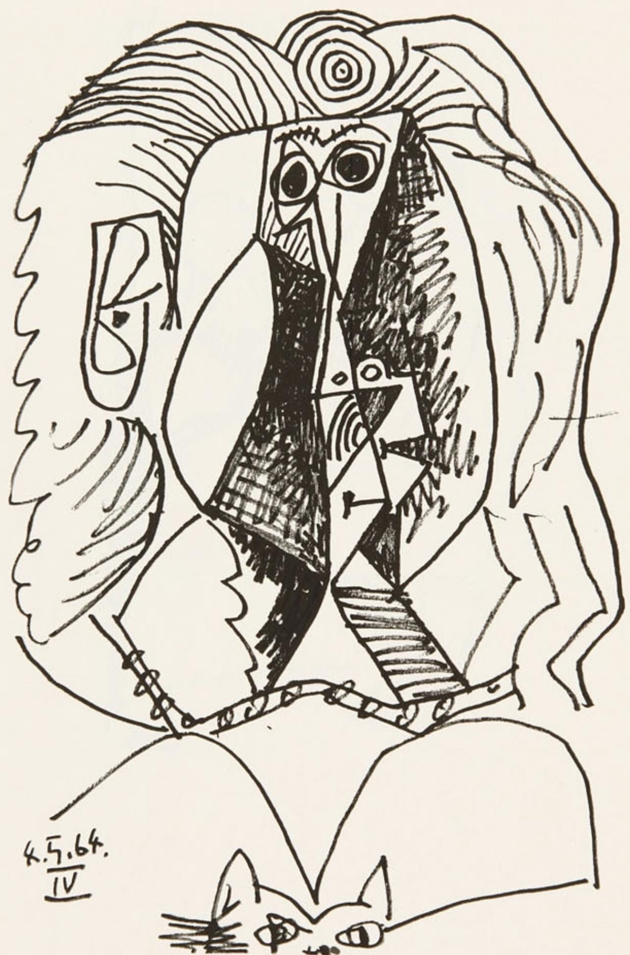 Mixed Media Lithograph - Pablo Picasso - 4.5.64. IV (Cramer 148) - Le Got du Bonheur: Mixed Media Lithograph - Pablo Picasso - 4.5.64. IV (Cramer 148) - Le Got du Bonheur This listing features Mixed Media Lithograph - Pablo Picasso - 4.5.64. IV (Cramer 148) - Le Got du Bonheur. Item sp