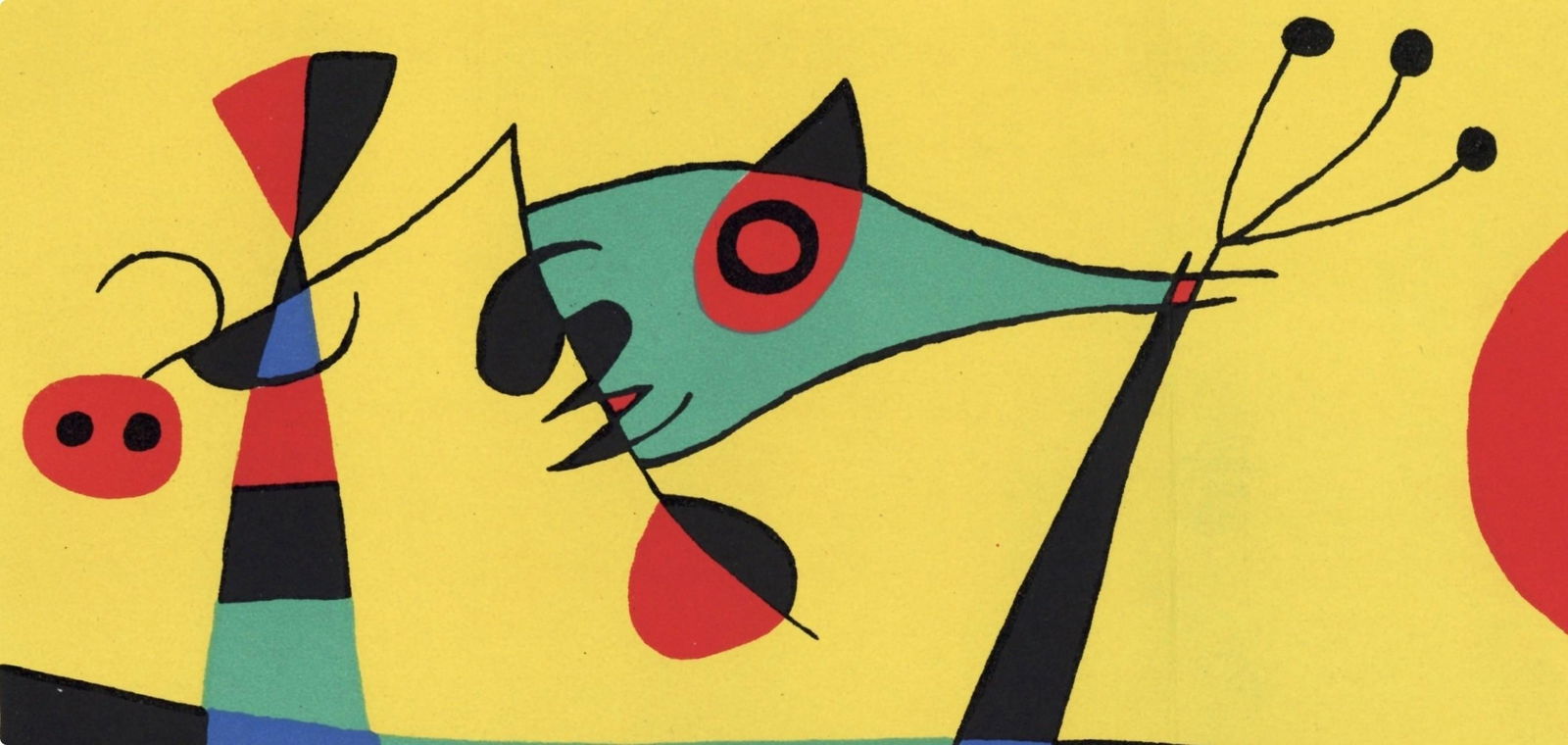 Lithograph - Joan Mir - Composition (Cramer 39) - 2