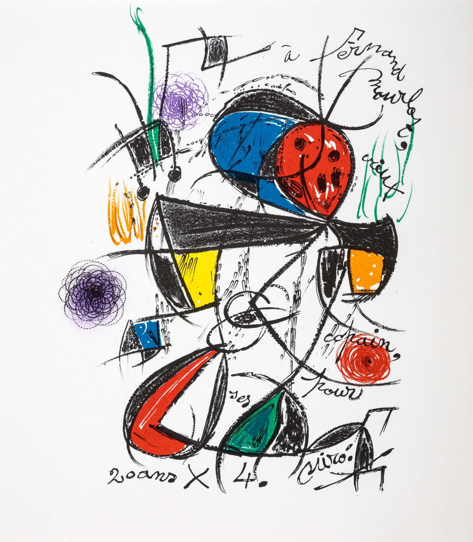 Lithograph - Joan Mir - Composition - 5