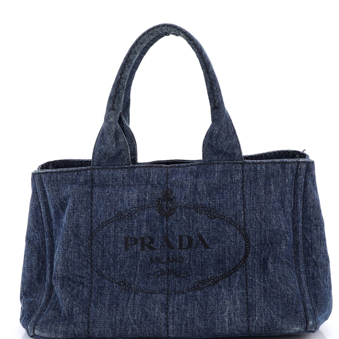 Small Prada Canapa Tote Denim (1 of 8)