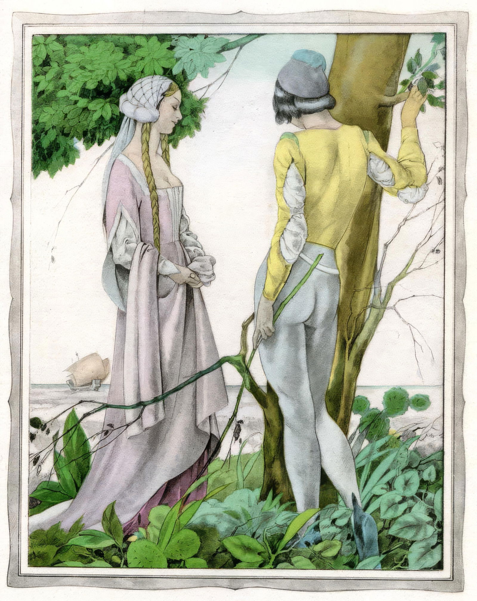 1934 - Umberto Brunelleschi - Untitled - from The Tales of Boccaccio - Lithograph and Pochoir: 1934 - Umberto Brunelleschi - Untitled - from The Tales of Boccaccio - Lithograph and Pochoir This listing features 1934 - Umberto Brunelleschi - Untitled - from The Tales of Boccaccio - Lithograph an