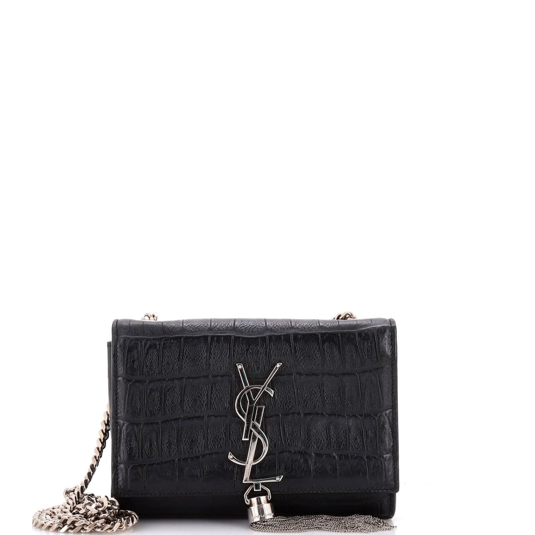 Leather Saint Laurent Classic Monogram Tassel Crossbody Bag Crocodile Embossed: Leather Saint Laurent Classic Monogram Tassel Crossbody Bag Crocodile Embossed This listing features Leather Saint Laurent Classic Monogram Tassel Crossbody Bag Crocodile Embossed. Item specifics are