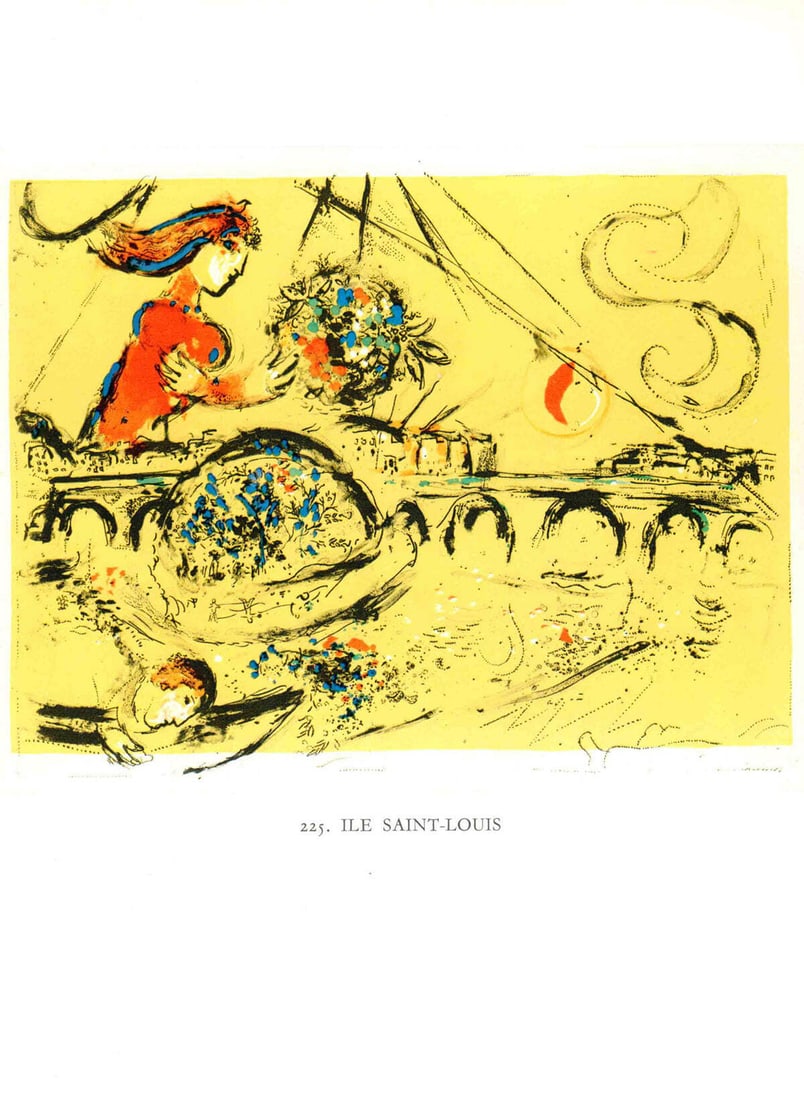 Modernism MARC CHAGALL Ile Saint-Louis 12.5" x 9.75" Poster 1963 (1 of 1)
