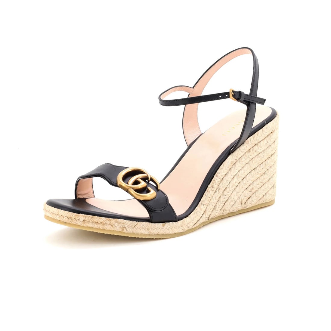 Leather Gucci Women's GG Marmont Wedge Espadrille Sandals: Leather Gucci Women's GG Marmont Wedge Espadrille Sandals This listing features Leather Gucci Women's GG Marmont Wedge Espadrille Sandals. Item specifics are provided below. Item Specifics: Brand: Guc