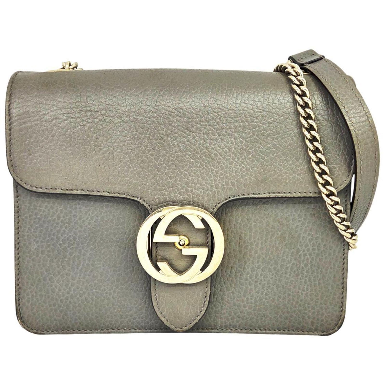 Leather Gucci Shoulder Bag: Leather Gucci Shoulder Bag This listing features Leather Gucci Shoulder Bag. Item specifics are provided below. Item Specifics: Brand: Gucci Type: Shoulder Bag Material: Leather Color: Gray Gender: Me