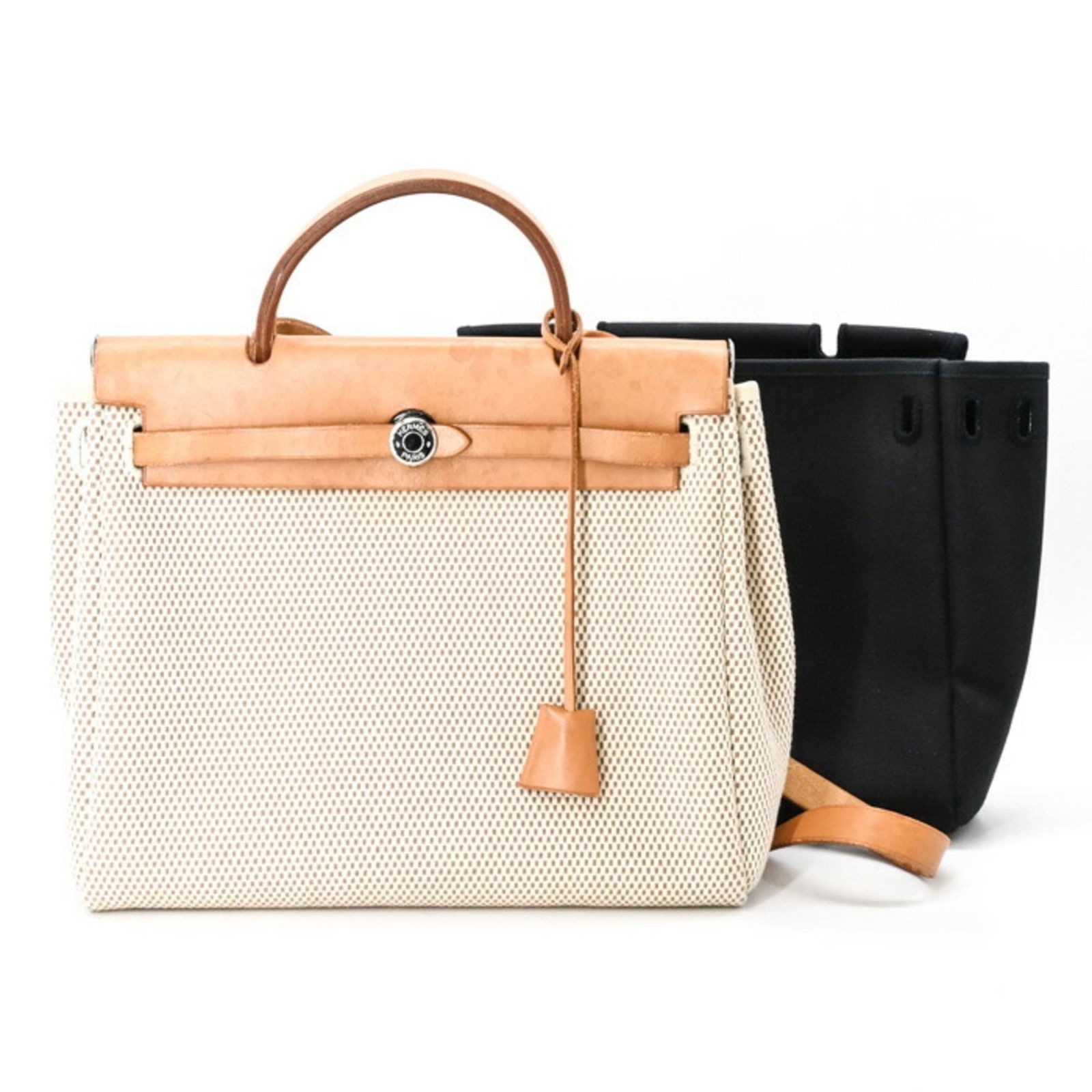 Leather - Hermes Handbag Canvas: Leather - Hermes Handbag Canvas This listing features Leather - Hermes Handbag Canvas. Item specifics are provided below. Item Specifics: Brand: Hermes Type: Handbag Material: Canvas , Leather