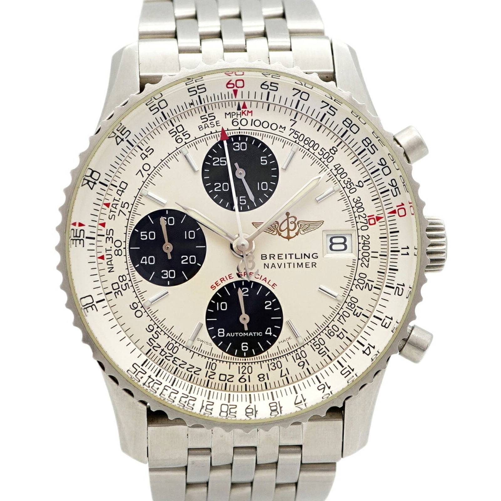 Wristwatch Breitling: Wristwatch Breitling This listing features Wristwatch Breitling. Item specifics are provided below. Item Specifics: Brand: Breitling Type: Wristwatch Gender: Men Material (Band): Stainless Steel Color
